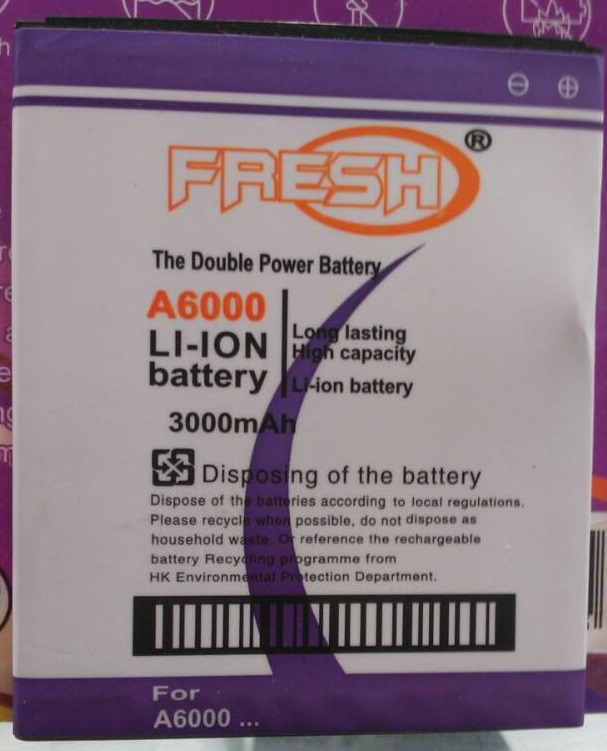 BATERAI FRESH DOBEL POWER LENOVO A6000 3000 MAH
